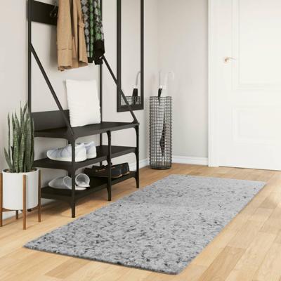 VidaXL Vloerkleed pamplona shaggy hoogpolig modern 80x200 cm grijs