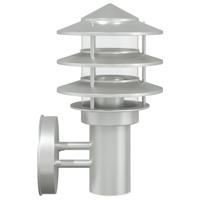 Buitenwandlamp roestvrij staal zilverkleurig - thumbnail
