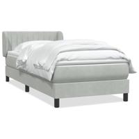 Boxspring met matras fluweel lichtgrijs 90x210 cm - thumbnail