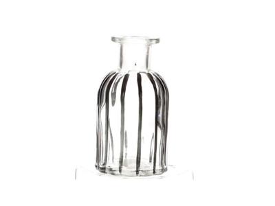 Fles vaas glas h10cm zwart-transparant