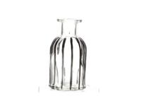 Fles vaas glas h10cm zwart-transparant - thumbnail