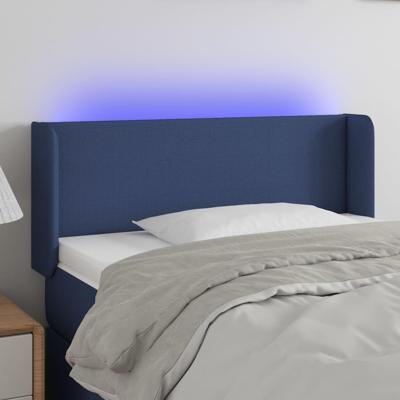 Hoofdbord LED 93x16x78/88 cm stof blauw