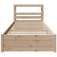 Bedframe met hoofdbord massief grenenhout 90x200 cm - thumbnail