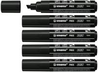 Acrylmarker STABILO Free Acrylic T800C zwart | 5 stuks - thumbnail