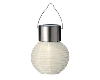 Solar lantaarn nylon Ø7xH9.5cm wit