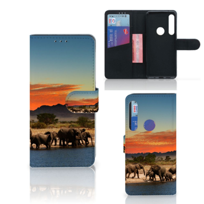 Motorola One Action | Telefoonhoesje | Met pasjeshouder | Olifanten