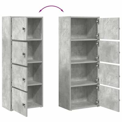 Boekenkast 40x24x102 cm bewerkt hout betongrijs