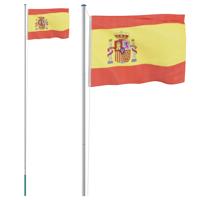 VidaXL Vlag met vlaggenmast spanje 6,08 m aluminium - thumbnail