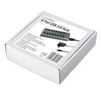 Maxtrack CH11L USB 3.0-hub 8 poorten Individueel schakelbaar Zilver-grijs - thumbnail