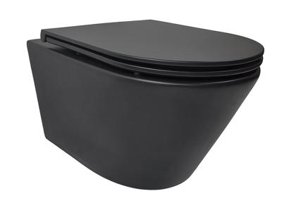 Wiesbaden Rimless Wandcloset Tornado Flush Mat Zwart Met Flatline Toiletzitting Softclose En Quick Release Mat Zwart Wiesbaden Rimless Wandcloset Tornado Flush Mat Zwart Met Flatline Toiletzitting Softclose En Quick Release Mat Zwart