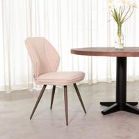 LABEL51 Eetkamerstoel Silvain - Naturel - Royal Boucle - Brons Metalen Frame - thumbnail