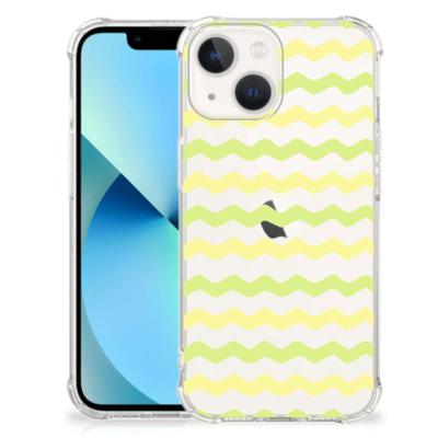 iPhone 13 mini Doorzichtige Silicone Hoesje Waves Yellow iPhone 13 mini Doorzichtige Silicone Hoesje Waves Yellow