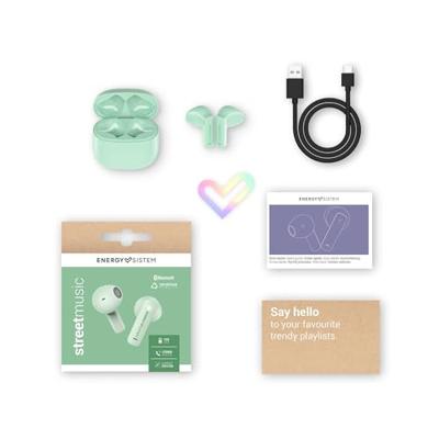 Energy Sistem StreetMusic True Wireless hoofdtelefoon (gerecyclede kunststof, 20 uur batterijduur, compact design, 13 mm driver, microfoon, voice assistant)