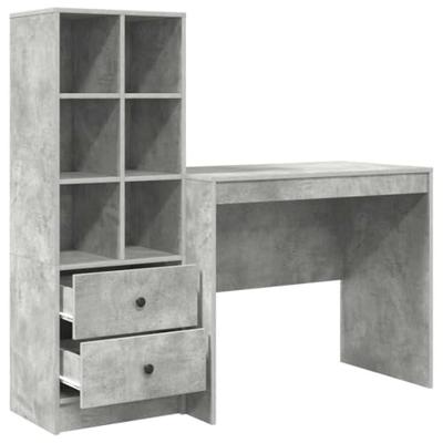 Bureau met lade 2 pcs Beton Grijs
