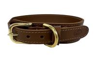 SAZZZ HALSBAND HOND PIONEER CLASSIC LEER ZADEL BRUIN 42-50X3,5CM - thumbnail