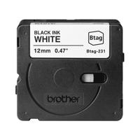 Brother BTAG-231 labelprinter-tape Zwart op wit - thumbnail