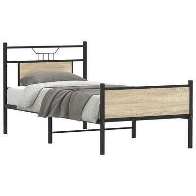 Bedframe zonder matras hout sonoma eikenkleurig 75x190 cm