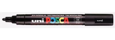 Paintmarker Uni POSCA PC5M medium zwart | 6 stuks