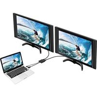 Renkforce RF-4758087 DisplayPort Adapter [1x DisplayPort stekker - 2x DisplayPort bus] Zwart 20.00 cm - thumbnail