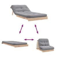 Futon slaapbank met matras 80x206x11 cm massief grenenhout - thumbnail