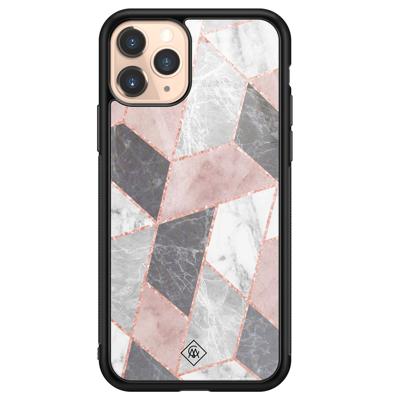 iPhone 11 Pro glazen hardcase - Stone grid