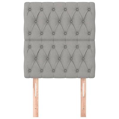 Hoofdborden 2 st 80x7x78/88 cm stof lichtgrijs