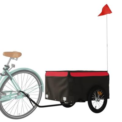 Fietstrailer 45 kg ijzer zwart en rood