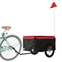 Fietstrailer 45 kg ijzer zwart en rood - thumbnail