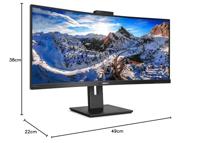 Philips Monitore 346P1CRH LCD-monitor Energielabel G (A - G) 86.4 cm (34 inch) 3440 x 1440 Pixel 21:9 4 ms RJ45, Hoofdtelefoonaansluiting VA LED - thumbnail
