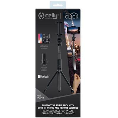 Celly bluetooth selfie stick with tripod and remote