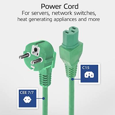 ACT Netsnoer CEE 7/7 male (haaks) - C15 groen 1 m ACT Netsnoer CEE 7/7 male (haaks) - C15 groen 1 m