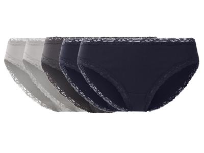 esmara Set van 5 geribde dames onderbroeken (Donkerblauw/grijs, L (44/46)) esmara Set van 5 geribde dames onderbroeken (Donkerblauw/grijs, L (44/46))