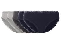 esmara Set van 5 geribde dames onderbroeken (Donkerblauw/grijs, L (44/46)) - thumbnail
