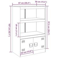 Dressoir 67x39x107 cm staal zwart - thumbnail