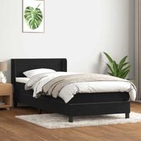 Boxspring met matras fluweel zwart 90x220 cm - thumbnail