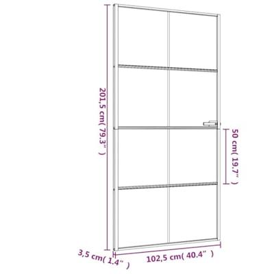 VidaXL Binnendeur smal 102,5x201,5 cm gehard glas en aluminium zwart - thumbnail