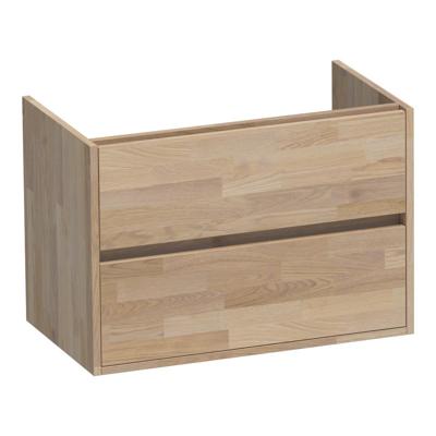 Brauer Adore - Onderkast - 80 cm - met 2 Softclose Lades Greeploos en 1 Sifon Uitsparing - Vingerlas Eiken Grijs