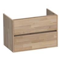 Brauer Adore - Onderkast - 80 cm - met 2 Softclose Lades Greeploos en 1 Sifon Uitsparing - Vingerlas Eiken Grijs - thumbnail