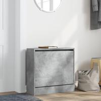 Schoenenkast 60x21x57 cm bewerkt hout betongrijs - thumbnail