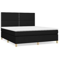 Boxspring met matras stof zwart 180x200 cm - thumbnail