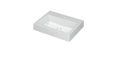 INK Wastafel Momento Polystone met 1 kraangat 60 cm x 45 cm x 9 cm Glans wit 3421001