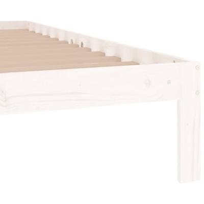 Bedframe massief hout wit 75x190 cm