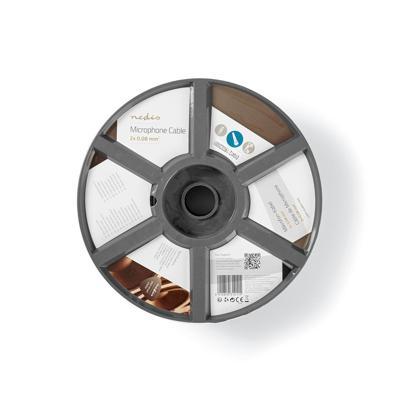 Nedis CABR1508BK1000 Microfoonkabel 2x 0,08 Mm2 100 M Op Rol Zwart