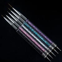 Nail Art dotting pen acryl Rhinestone Crystal UV Gel schilderij manicure tool tekening liner bloem borstel decoratie - thumbnail