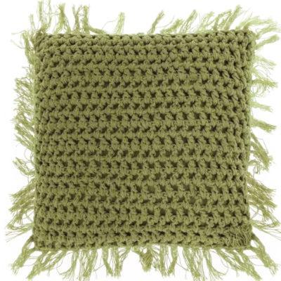 Unique Living kussen tufo olive green 45 x45 cm | 6 stuks