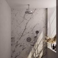 BRAUER Stripe Thermostatische Inbouw Regendouche - 3-weg - rond - SET 42 - 25cm douchekop - plafondarm - 3-standen handdouche - doucheslang - wandaansluitbocht - RVS-kleurig geborsteld PVD 5-NG-447 - thumbnail