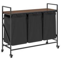 Wasmand 3 vakken met planken bruin eikenkleurig - thumbnail