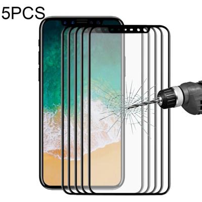 5 pc's ENKAY Hat-Prins voor iPhone X 0 2 mm 9H oppervlakte hardheid 3D explosieveilige volledige scherm Carbon Fiber zachte randen getemperd glas sch