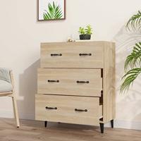 Dressoir 69,5x34x90 cm bewerkt hout sonoma eikenkleurig - thumbnail