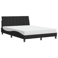 Bed met matras fluweel zwart 140x200 cm - thumbnail
